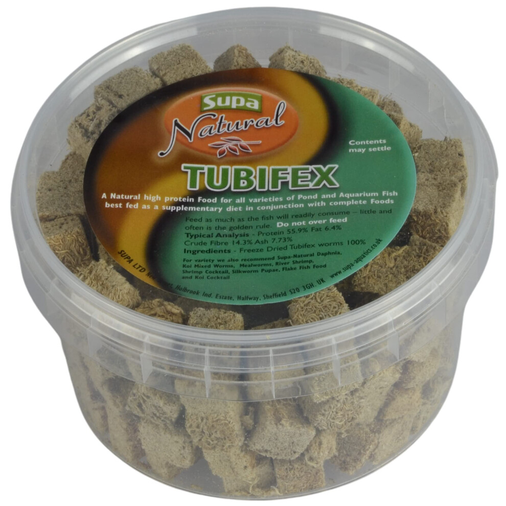 Natural Tubifex Cubes, 500 ml Pot, Highly Nutritious Protein Rich Food, Suitable For Aquarium And Pond Fish,