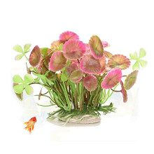 Pack of 5 Artificial Aquarium Plants, Small Size Fish Tank Decorations Home Décor Plastic(Pink)