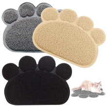 Feeding Pet Litter Mat PVC, 3 Pcs Feeding Pet Litter Mat Non-slip PVC Cat Paw Food Bowls Waterproof Washable Kitten Tray for Cats and Dogs.