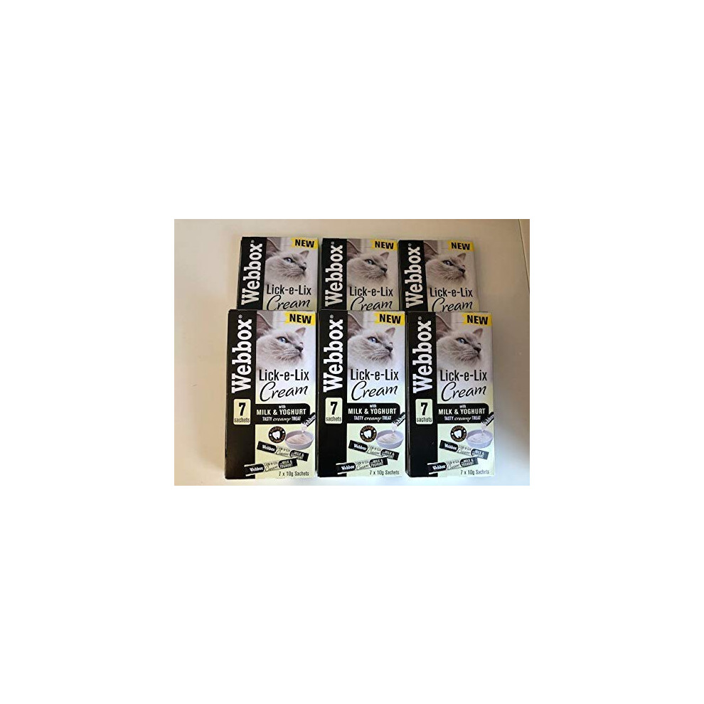 Lick-e-Lix Cream with Milk and Yoghurt 7 x 10g Sachets (Pack of 6)