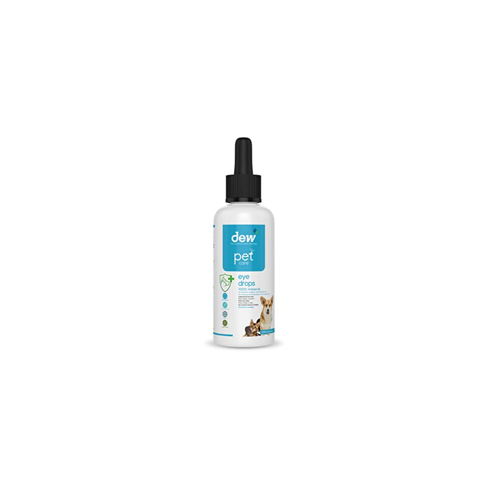 Pet Eye Drops 65ml | Allergy Friendly Treatment for Gunky, Dry or Swollen Eyes in all Pets | 100% Natural Antibacterial Eye Drops for Dogs & Cat Eye
