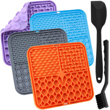 4 Pcs Licky Mats for Dogs Puppy, Lick Mats with Suction Cups for Pet Slow Feeding Bathing and Training, Anxiety Relief Dog Food Mats with Cleaning