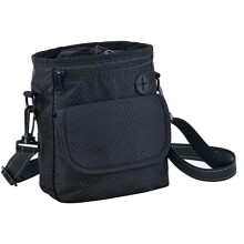 Waterproof Dog Treat Pouch with Built-in Poo Bag Dispenser, Hands Free Puppy Training Bag Carries for Walking (Adjustable reflective Waist Belt &