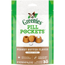 PILL POCKETS for Dogs Tablet Size Natural Soft Dog Treats with Real Peanut Butter, 3.2 oz. Pack (30 Treats)
