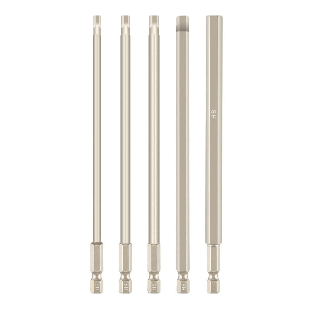 5 Pieces Allen Key Drill Bit Set Allen Key Screwdriver Set 150Mm/6 Inch Long Metric H3-H8 Magnetic 1/4 Inch Hex Shank 713012556051