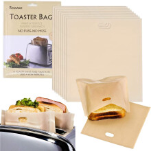 Non-Stick Toaster Bags [8 x LARGE Size] 100% BPA & Gluten FREE, Premium Reusable Toaster bags for Grilled Cheese Sandwiches Pizza Panini