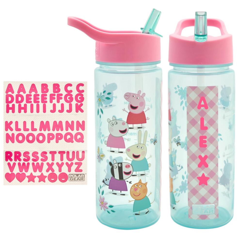 Stickers Personalised Water Bottles for Kids by Polar Gear - Back To School Supplies Girls Water Bottle Water Bottle - Toddler Water Bottle with Straw