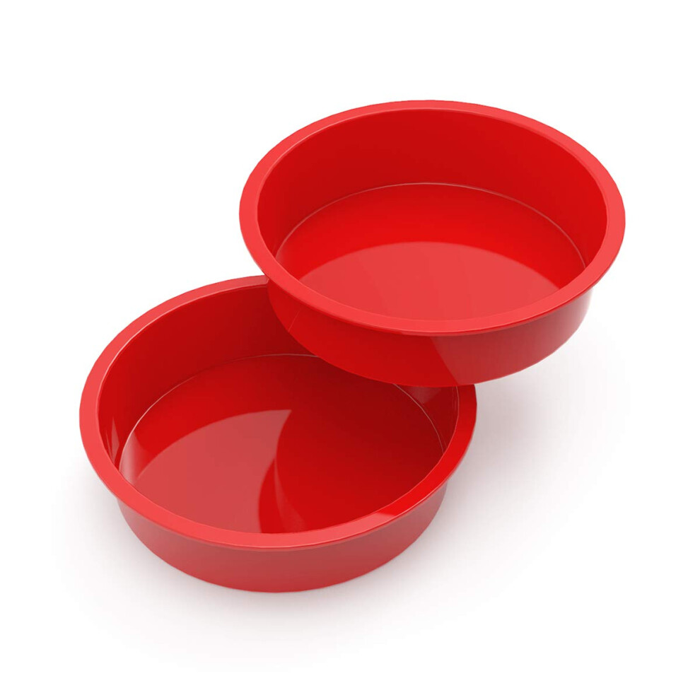 Silicone Cake Tins for Baking, 2 Pcs 8 Inch Round Cake Tin, Nonstick 20cm cake tins, Silicone Cake Moulds for Baking Layer Cake, Cheesecake