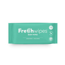 FreshWipes Body Wipes 12 Luxury, Large Ocean Fresh Scented Antibacterial/Biodegradable Adult Wet Wipes - Ideal for Camping, Festivals, Sport, Disabled
