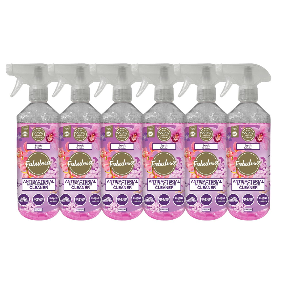 Antibacterial Disinfectant Spray, All Purpose Multi Surface Cleaner, 500ml, 6 pack, Exotic