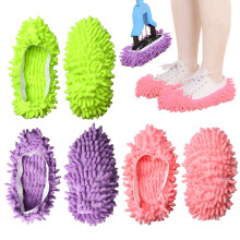 3 Pairs/ 6PCS Mop Slippers, Microfiber Dust Mop Shoes Multifunction Floor Cleaning Shoe Covers Hair Cleaner Foot Socks Caps