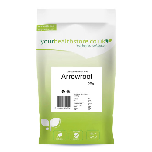 Premium Unmodified Arrowroot 500g, Gluten Free, Non GMO.