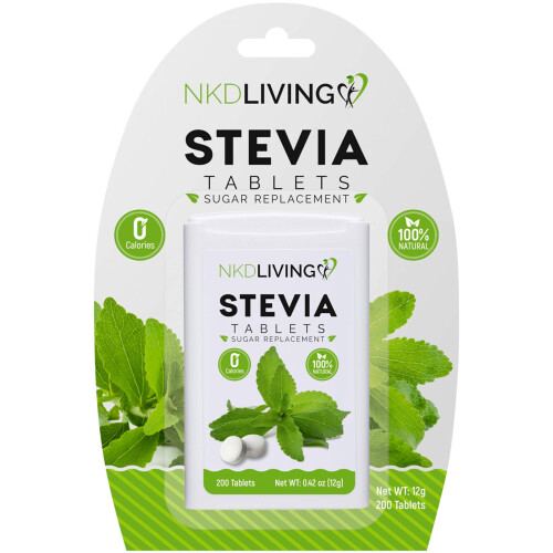 Pure Stevia Sweetener Tablets - 200 Tablets - Non-Bitter