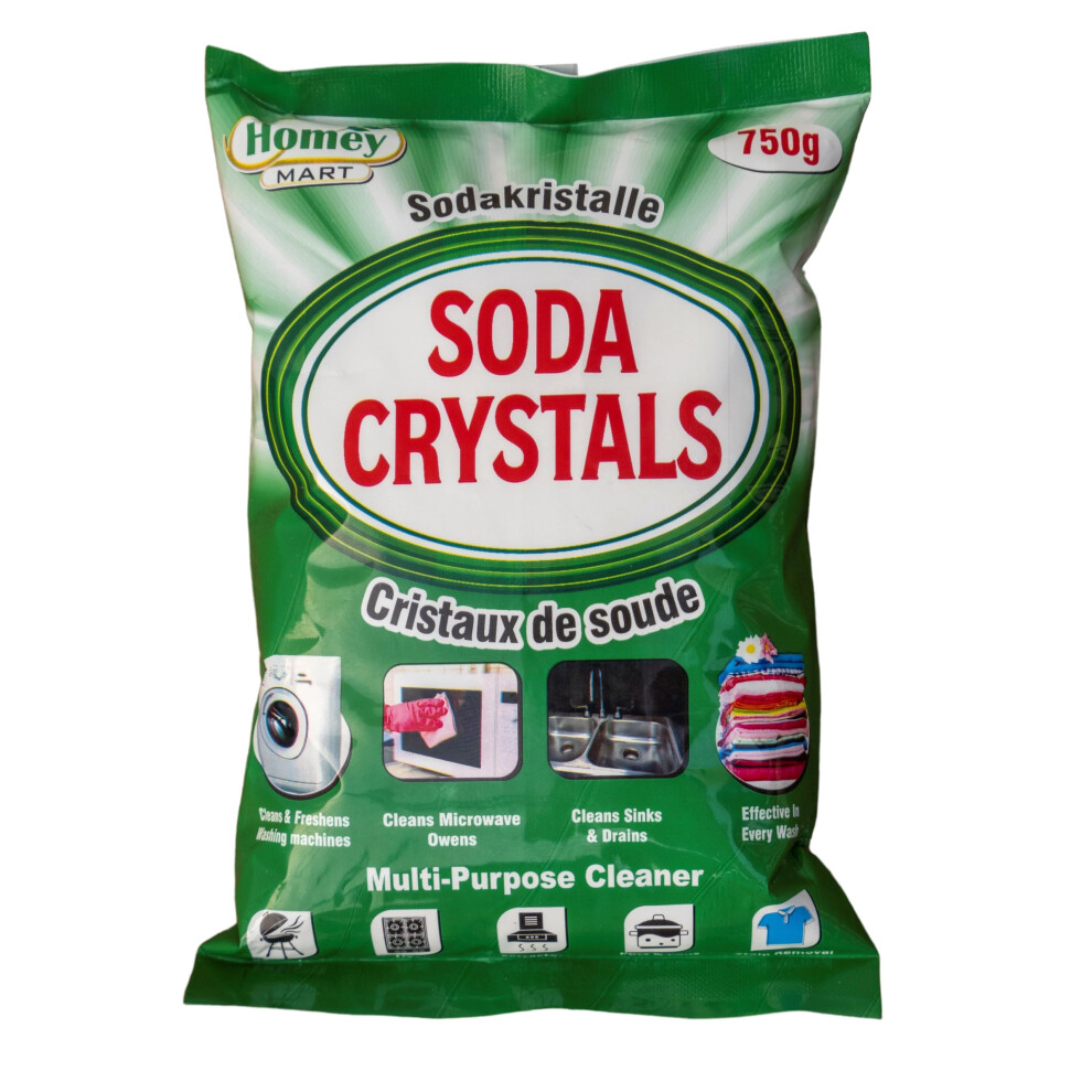 Soda Crystals Multipurpose Cleaner Clothes Washing Cleans Washing Machine Sinks & Drains Blockage-free Laundry Water Softener Stain Remover - 750g