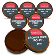 6pk Brown Shoe Polish for Leather 150ml Brown Boot Polish with Beeswax & Carnauba Wax for Lasting Shine Tan Shoe Polish for Leather Dark Brown Shoe