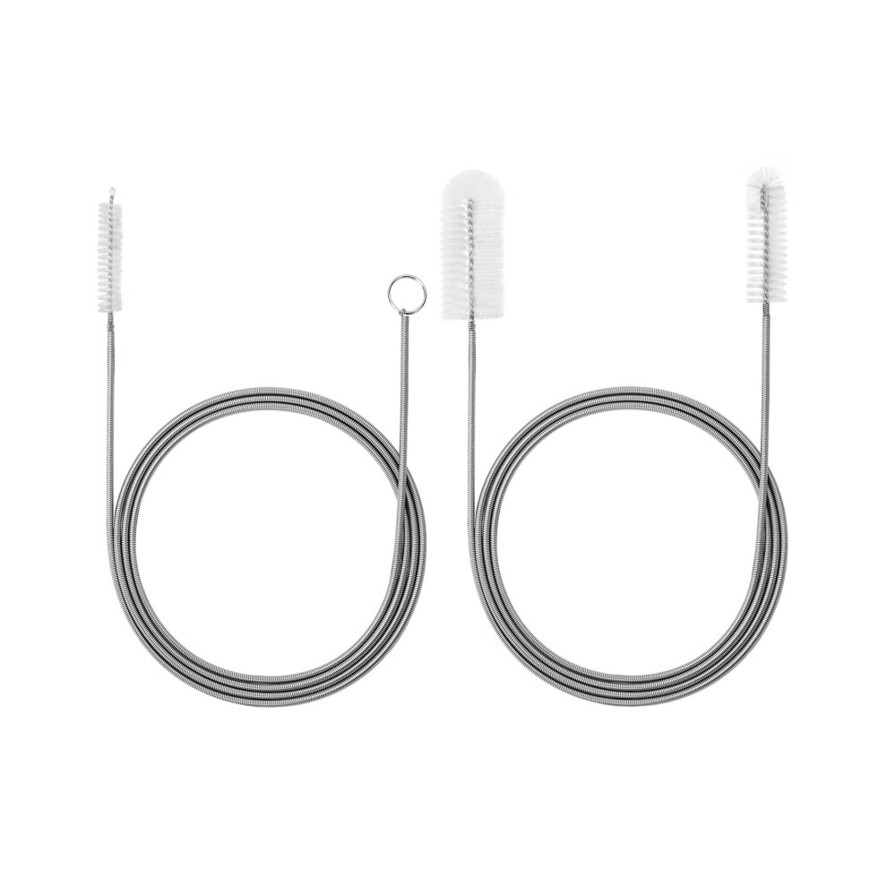 QWORK 2Pcs Straw Cleaner Brush, Drain Brush, Long Pipe Cleaner Brush, Used For Kitchen Drain Pipe Cleaning, Refrigerator Drain Hole, Sink Cleaning,