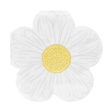 20 x Daisy Shaped Floral Paper Napkins for Tea Parties, Mother's Day | Easter Table Decorations, Spring Serviettes for Decoupage | Eco-Choice 100%