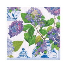 Hydrangeas and Porcelain Paper Luncheon Napkins, 20 Per Package
