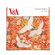 Pack of 20 Paper Serviette Napkins - Kimono Cranes Design - Disposable Tableware