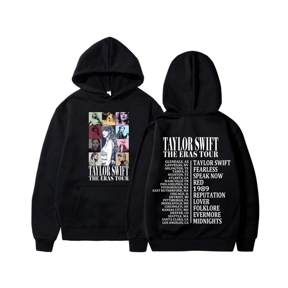 (Black, S) Unisex Taylor Swift The Eras Tour Hoodies Hooded Sweatshirt Pullover Tops Casual Blouses