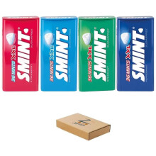 SMINT Sugar Free Mints XXL - Smint Mix Flavor Strawberry, Spearmint, Sweet Mint, Peppermint - 36 Mints Tin Pack of 4
