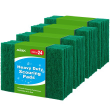 AIDEA Heavy Duty Scouring Pads Dish Scrubber Pads for Household and Kitchen Multipurpose Scour Pads for Cleaning 24 Pack 5.5in*3.5in