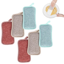 Eco-Friendly Sponges Washing Up, 6 Pcs Reusable Scourers Sponge Kitchen Sponge Dish Sponge Dual Remove Grime Washing Up Sponge for Bowls, Dishes, Pots