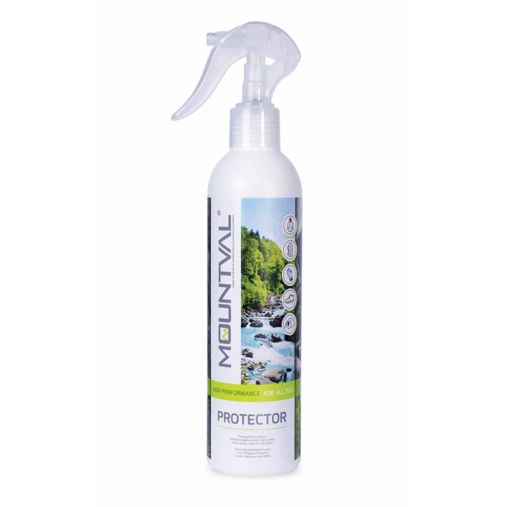Protector, water repellent for all types of outdoor footwear, leather nubuck suede and fabric, works with GORE-TEX, 300.00ml, Transparent (Neutral)