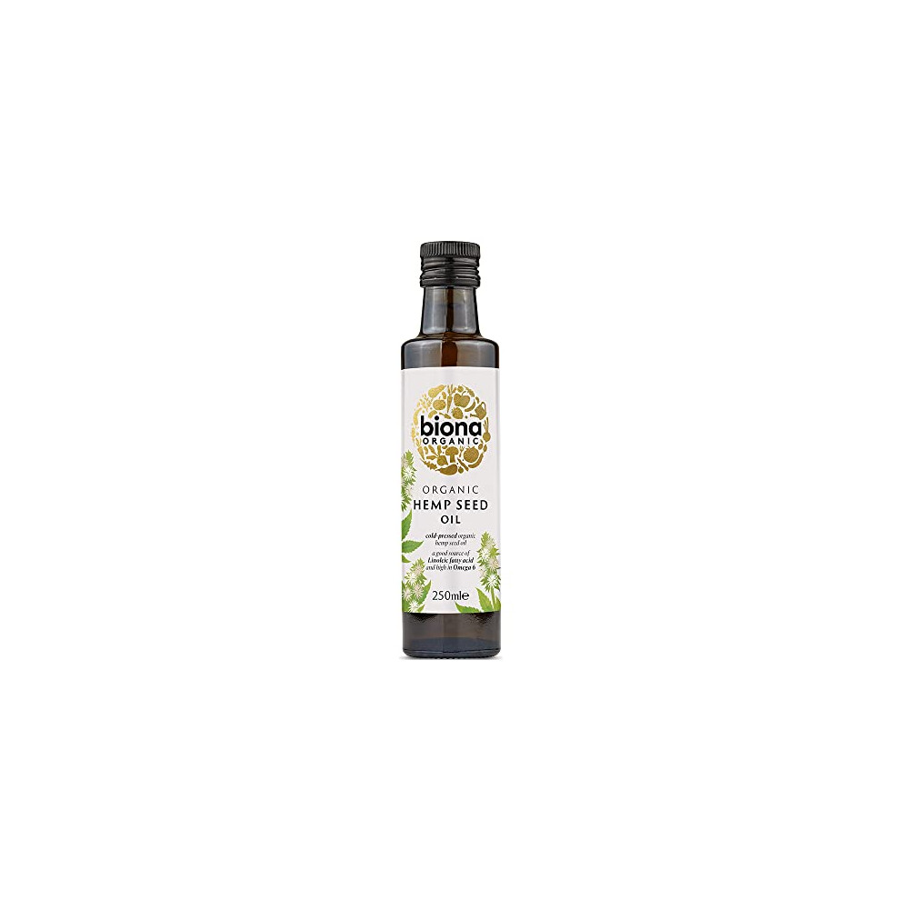 Biona Organic Hemp Seed Oil 250Ml - Cold-Pressed & Unrefined - Source Of Omega 3, Omega 6 & Vitamin D - Ideal For Soups, Salads & Hair, Skin & Nail Health
