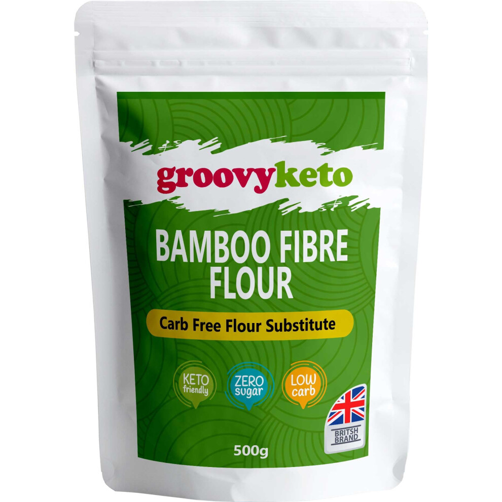 Groovy Keto Bamboo Fibre Fiber Flour By | 500G | Alternatve Low Carb Flour For Baking | Great For Keto King Bread | Victoria's Kitchen | Made In Eu