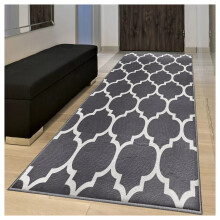 (80 x 150 cm- Printed Large Runner Rug, Ava Grey) Living Room Runner Rugs Printed Carpets Floor Mats