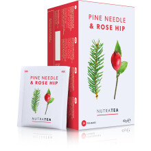 (1 pack) Nutra Tea Pine Needle & Rose Hip Herbal Tea | 20 Biodegradable Bags | 40g