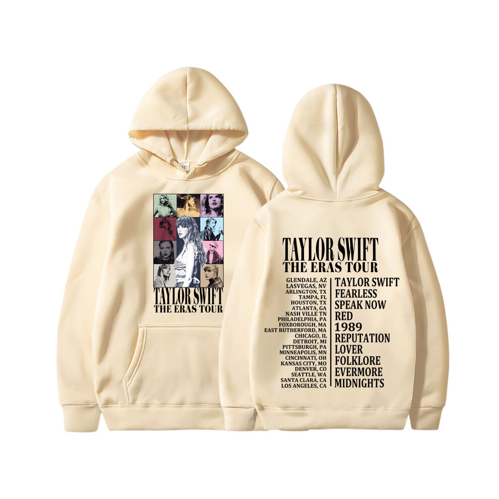 (Khaki, S) Unisex Taylor Swift The Eras Tour Hoodies Hooded Sweatshirt Pullover Tops Casual Blouses