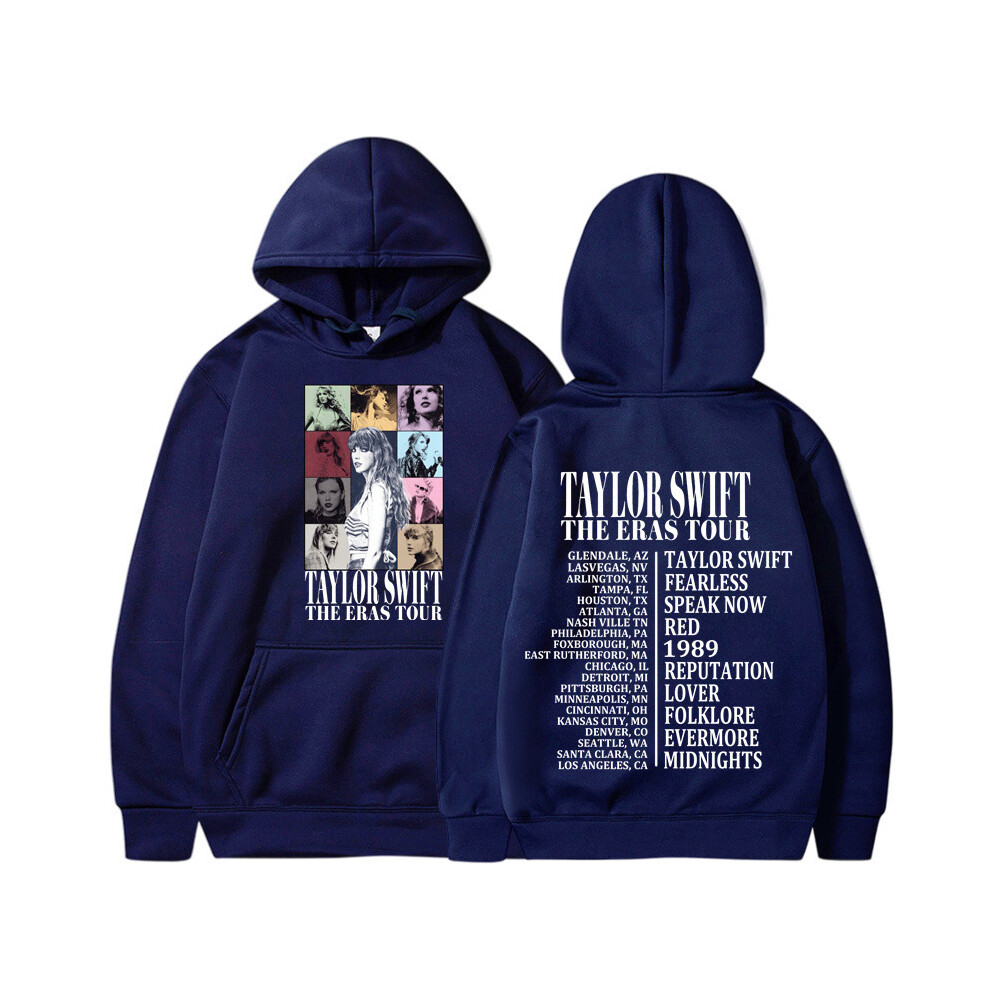 (navy blue, S) Unisex Taylor Swift The Eras Tour Hoodies Hooded Sweatshirt Pullover Tops Casual Blouses