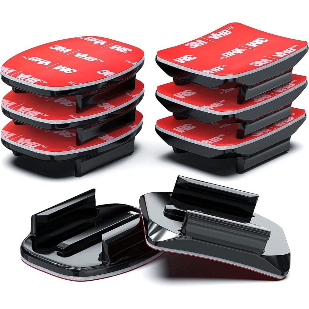 Adhesive Mount Kit & 3M Pads (8 Pack) for GoPro Hero 3-12, Osmo, Insta360 - Flat & Curved Helmet Mounts with 3M VHB Adhesive