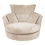 (Cream, Swivel Chair) Casper Chenille Fabric Corner Sofa Range 1