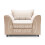(Cream, Armchair) Casper Chenille Fabric Corner Sofa Range 1