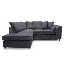 (Black, Left Hand Corner) Casper Chenille Fabric Corner Sofa Range