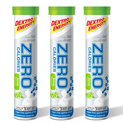 Zero Calories I Recovery and Hydration Electrolyte Drink I Zero Effervescent Tablets I Lime | 3 Tubes, 60 Tablets |