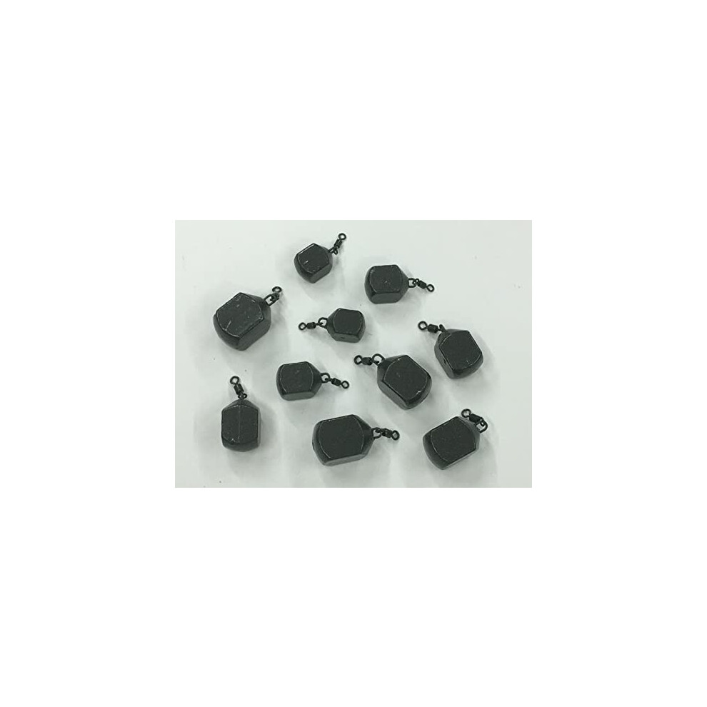 Pack of 10 x Square Swivel Casting Ledger for Fishing. Sizes 1.1oz - 3oz. Carp/coarse fishing