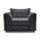 (Black, Armchair) Casper Chenille Fabric Corner Sofa Range 1