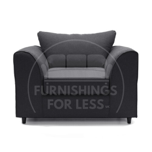 (Black, Armchair) Casper Chenille Fabric Corner Sofa Range