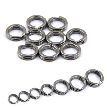 Fishing Split Rings Stainless Steel Double Loop Split Rings High Strength Metal Spoon Spinner Lure Solid Circle Lure Hook Connectors Fishing Tackle (5