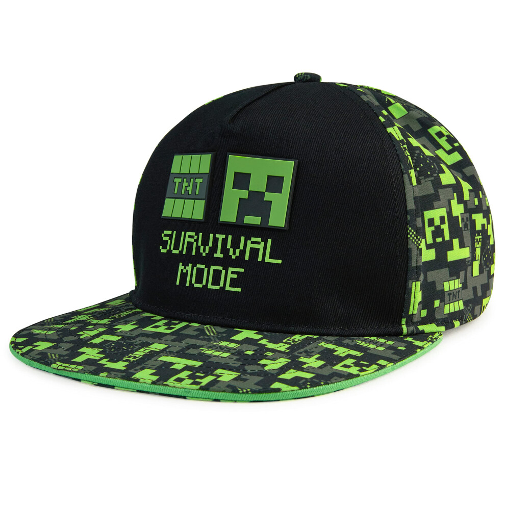 Boys Baseball Cap with Adjustable Strap, Lightweight Snapback Sun Hat for Kids & Teens - Boys Gifts (Black/Green)