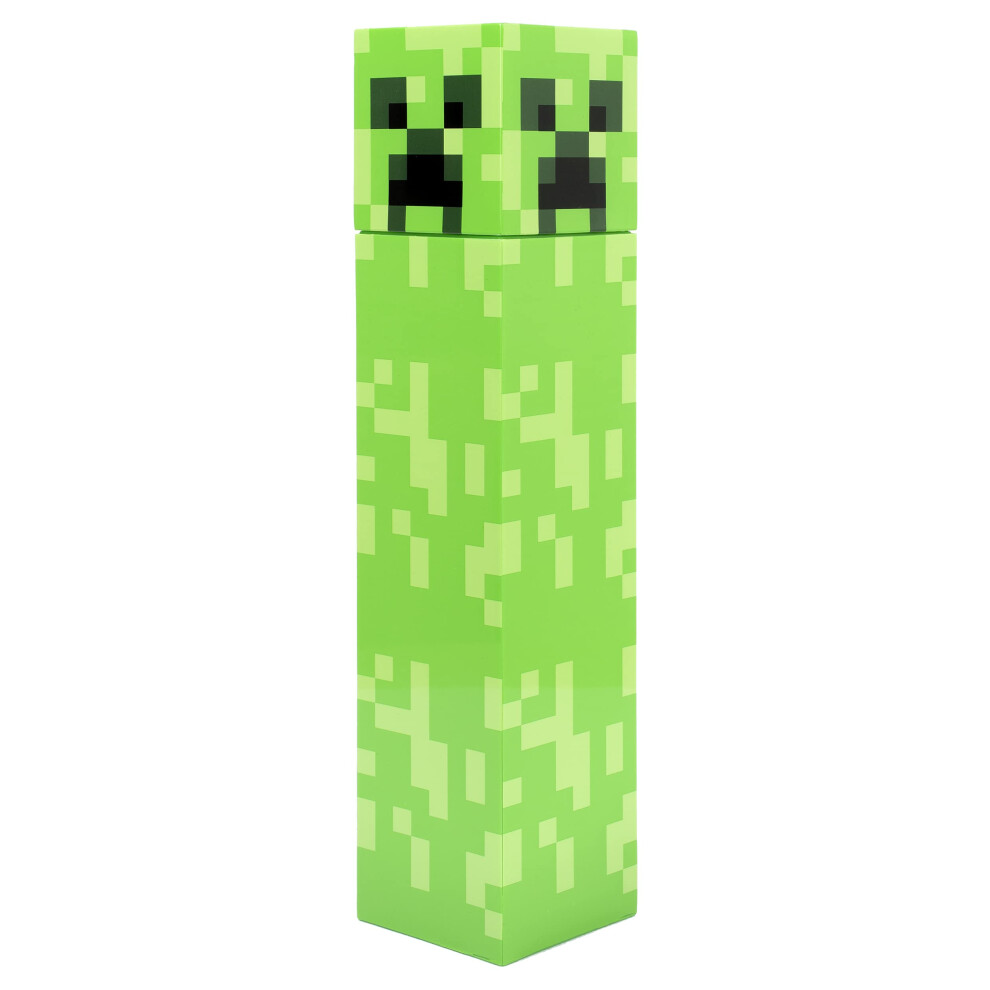 - Water Bottle - Water Bottle with Pixelated Green Creeper Design - Kids Water Bottles, Reusable Water Bottle - 650 ml Merchandise