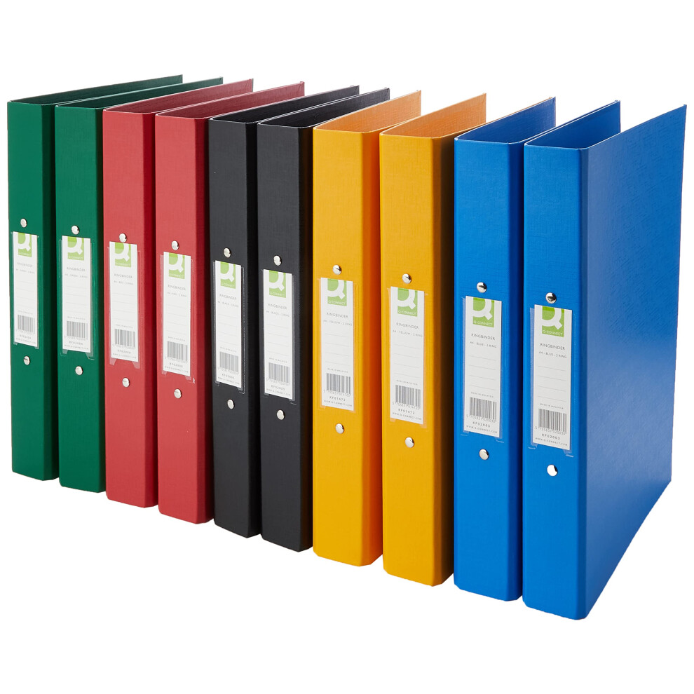 Photos - File Folder / Lever Arch File Q-Connect 25mm 2 Ring Binder Polypropylene A4 Assorted  (Pack of 10)