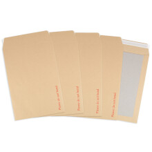 A4 C4 Do Not Bend Board Backed Envelopes Peel Seal 50 Pack,Brown,229x324mm