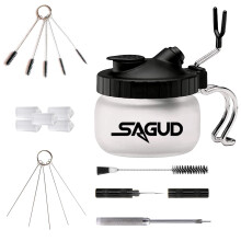 Airbrush Clean Kit, Airbrush Cleaning Pot, Cleaning Kit with Glass Cleaning Pot Holder, Airbrush Cleaning kit for Air brush Gun Washing