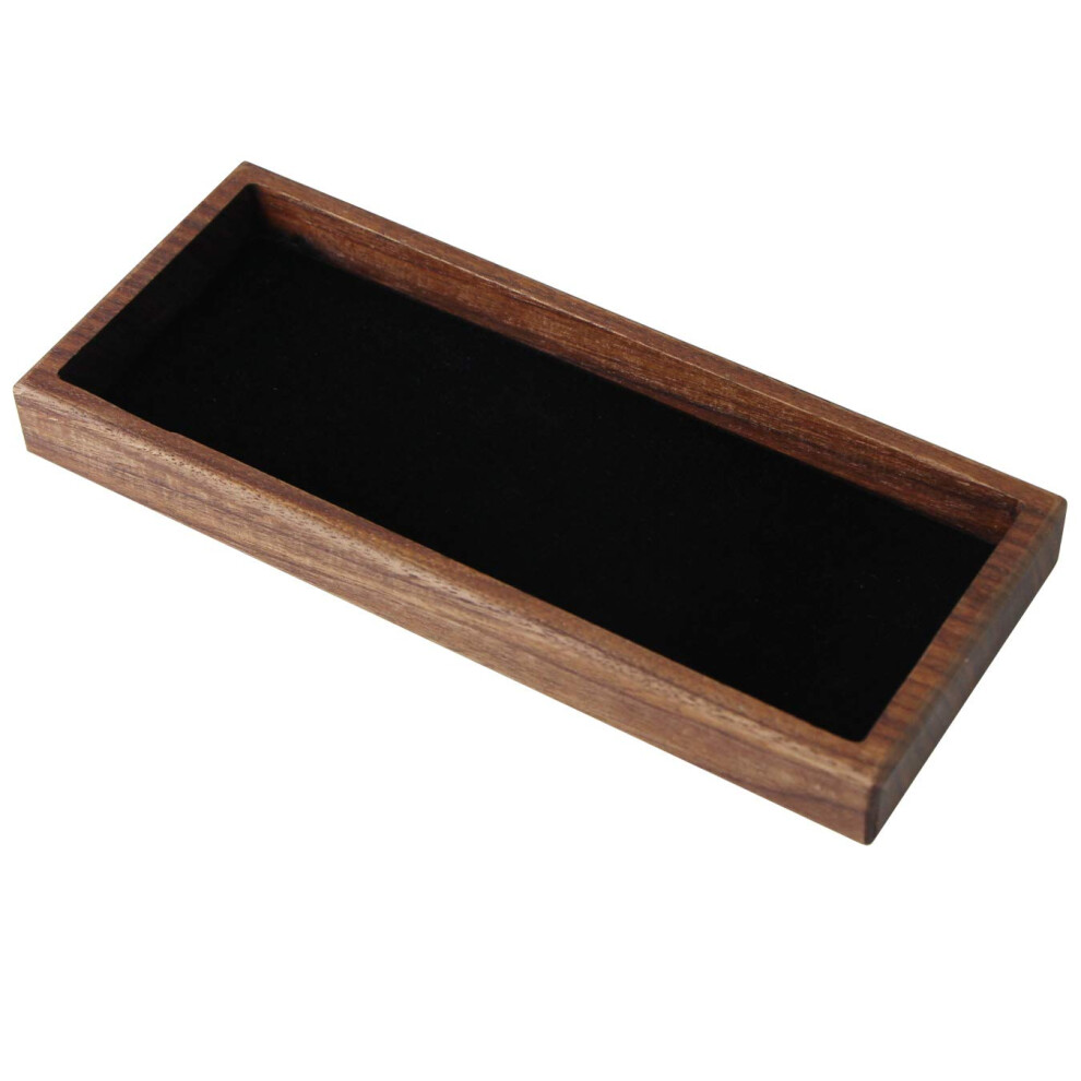 Photos - Other Furniture Natural Wooden Pen Tray Desk Office Stationery Storage Tray Coin Keys Holder (Brown/Walnut)