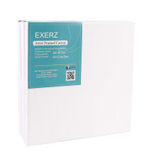30x30cm Framed Canvas 5pk - 1.7cm Pre-Stretched Canvas Artist Blank Square/ 280GSM 100% Cotton/Triple Primed/Acid Free/Medium Grain/Professional